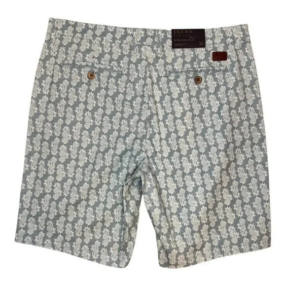 NEW JACHS New York Men's Chino Shorts Size 32 Blue Pineapple Geometric NWT - Picture 2 of 5